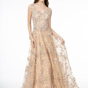 V-Neck Sleeveless A-Line Prom Dress GSGL2884